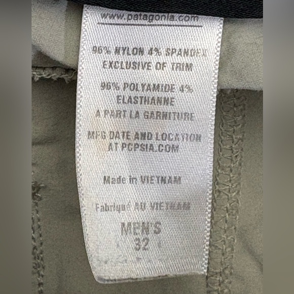Patagonia Pants Men 32 x32 Beige Quandary Forge Stretch Lightweight Hiking Cargo - Picture 4 of 11